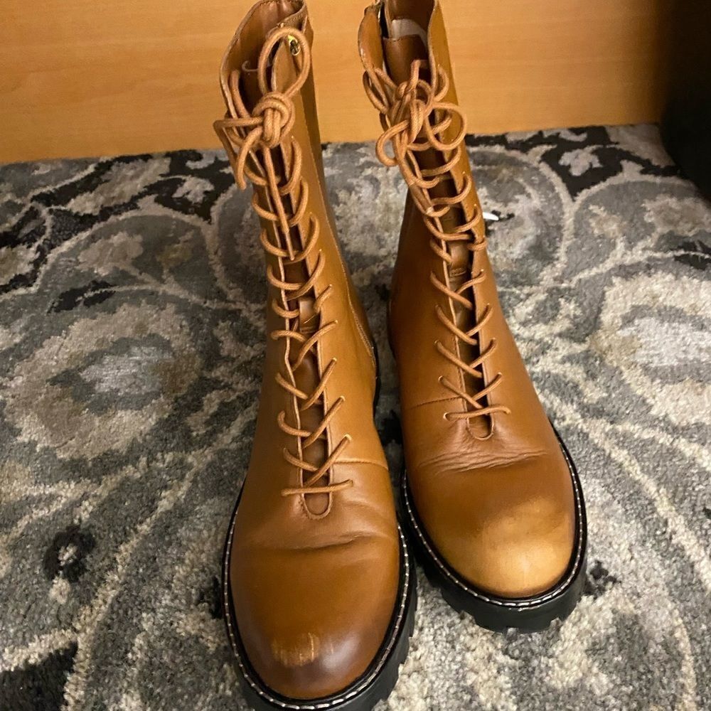 J. Crew Gwen lug-sole leather lace-up tall shaft bootsItem BA186*